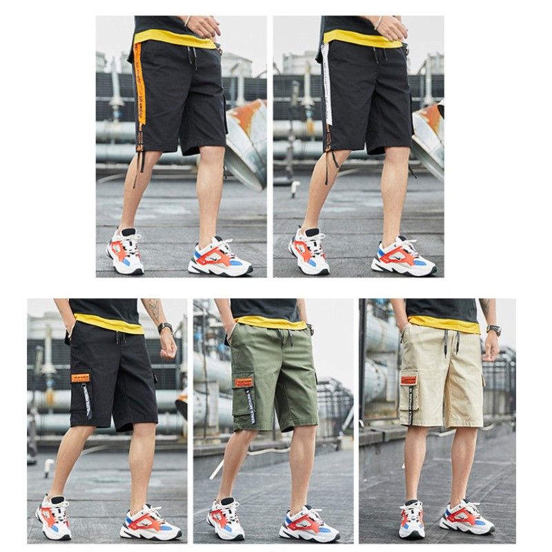 US Męskie spodenki narzędziowe Teen Casual Shorts Krótkie spodnie Sportowe Running Długość kolana Lato Outdoor Fashion Kieszenie męskie Spodenki FY9111