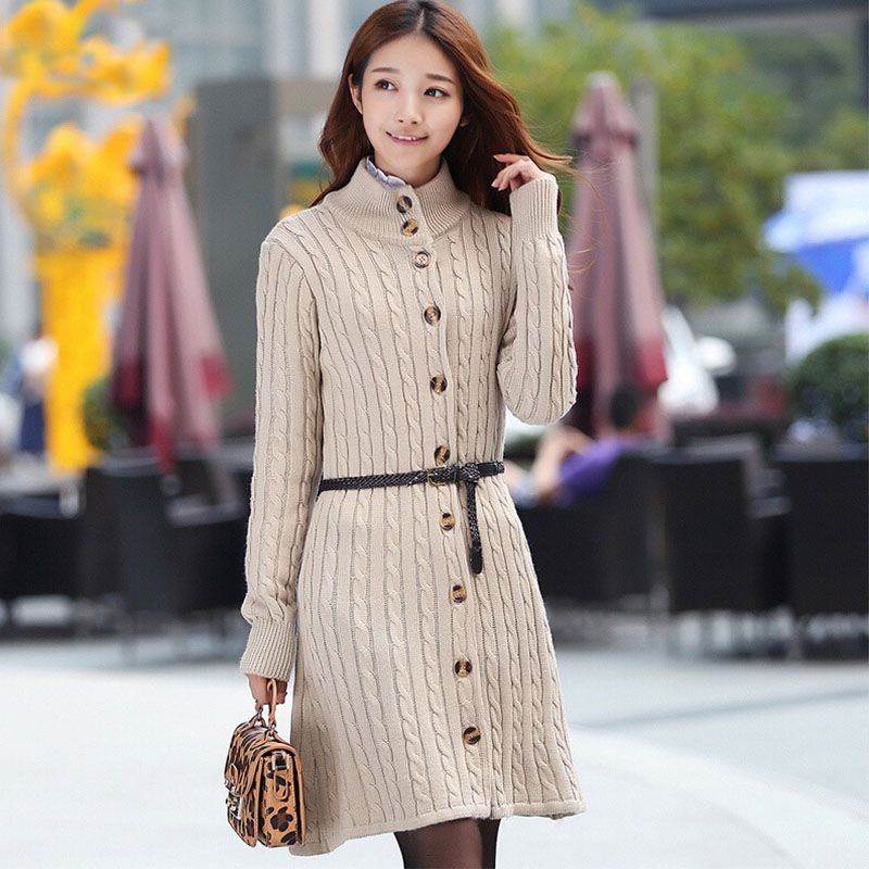long sweater with belt