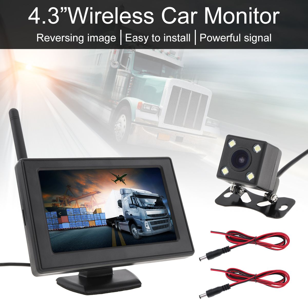 2019 4 3 Inch Wireless Car Backup Camera Rear View System Hd Lcd Vehicle Monitor Waterproof Night Vision For Suvcmo 52w From