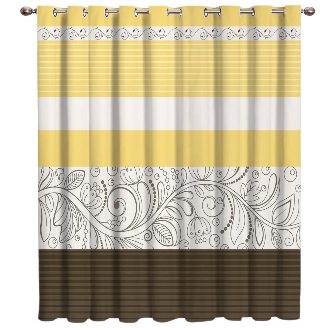 2020 Vintage Flower Pattern Yellow Window Blinds Bathroom Curtains Fabric Indoor Decor Kids Curtain Panels With Grommets Window Treat From Stunning88 19 43 Dhgate Com