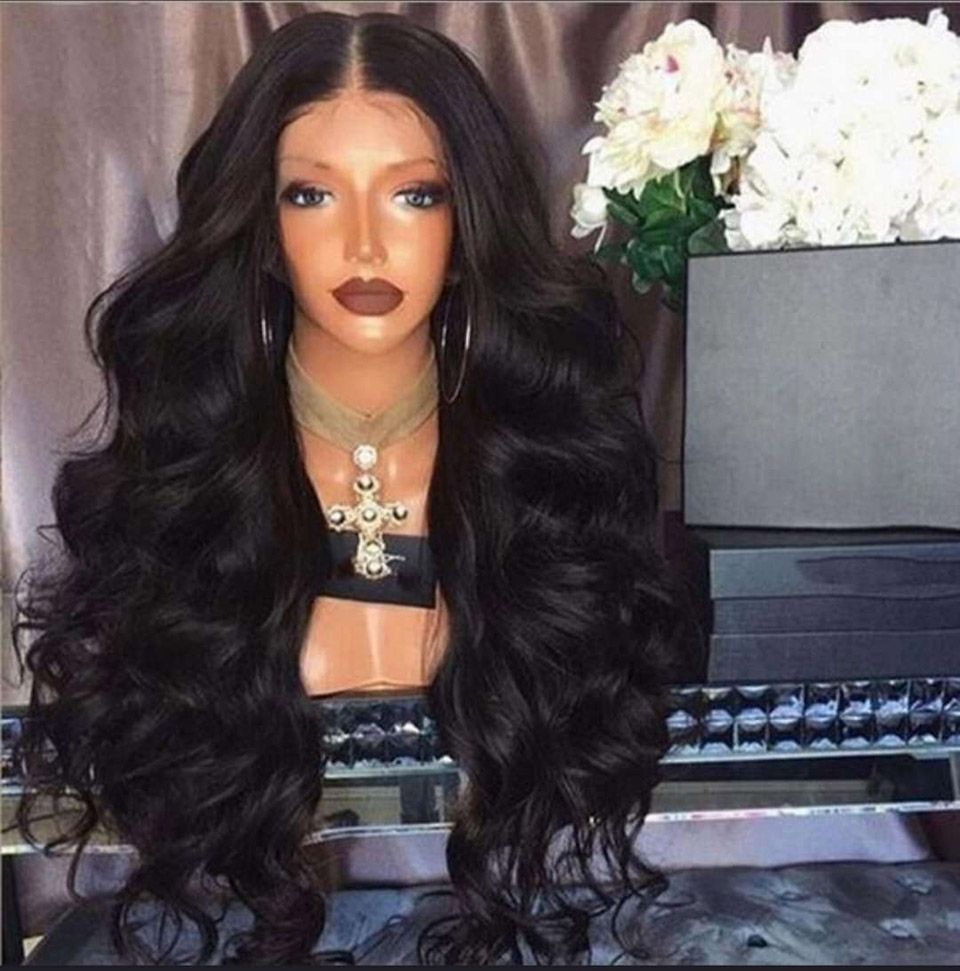 Synthetic Lace Front Wigs Synthetic Hair Ladies Big Wavy Black Long