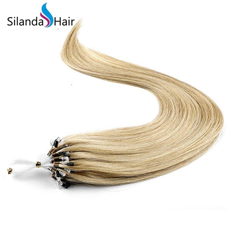 18 Straight Cold Fusion Bonded Micro Ring Remy Human Hair