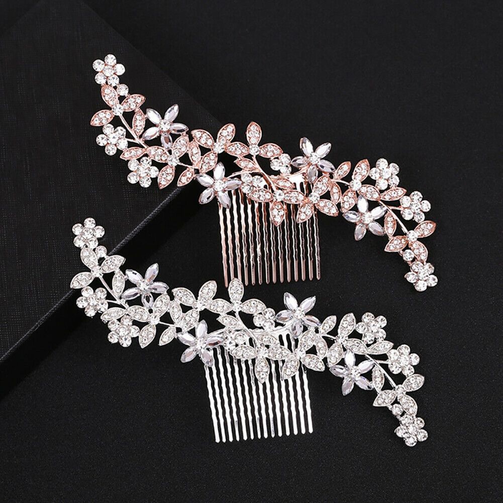 Wedding Diamante Crystal Hair Comb Pins Clips Rhinestone Bridal Hair Accessories 