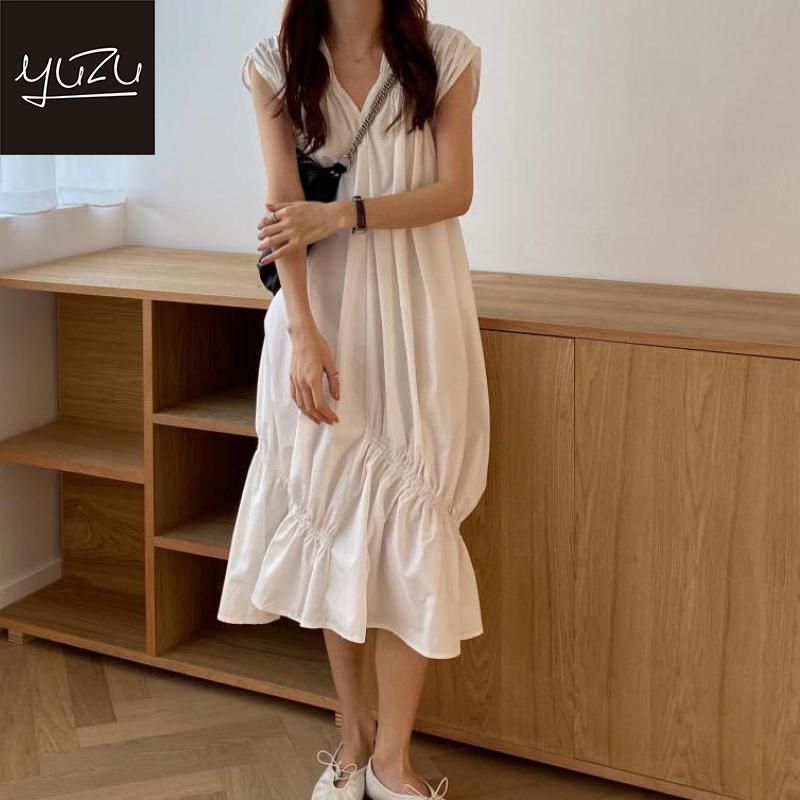 Korean Draped Summer Loose Mermaid Dress Plus Size Loose Women