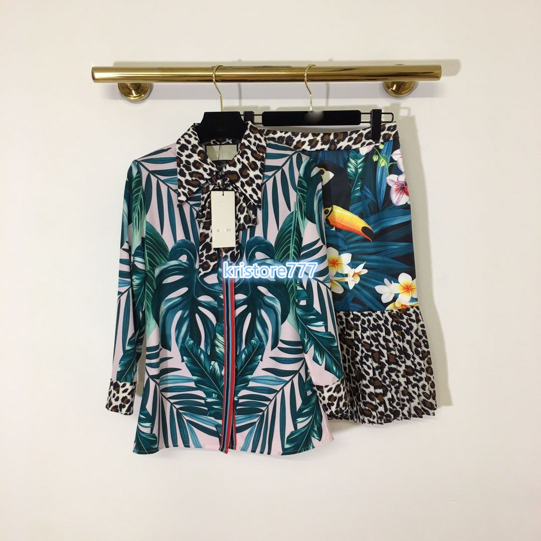 2020 High End Womens Girls Set Shirt Patchwork Leopard Flora Print Lapel Neck Long Sleeve Blouse Tee Tops Short A Line Skirt Casual Design Suit From 2020 High End Womens Girls Set Shirt Patchwork Leopard Flora Print Lapel Neck Long Sleeve Blouse Tee Tops Short A Line Skirt Casual Design Suit From