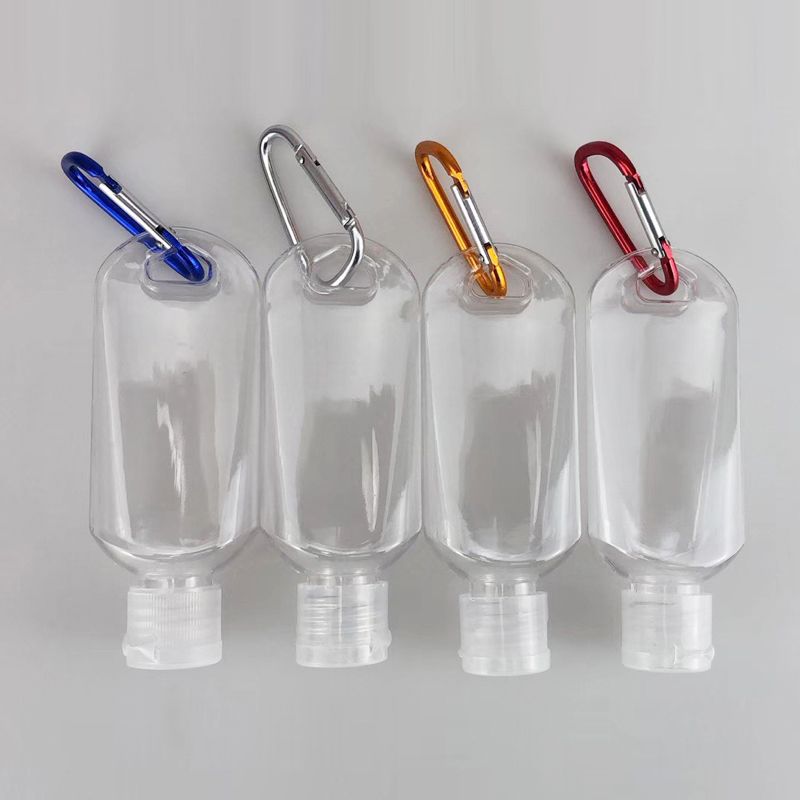 Wholesale In Stock 50ML Empty Alcohol Refillable Bottle With Carabiner