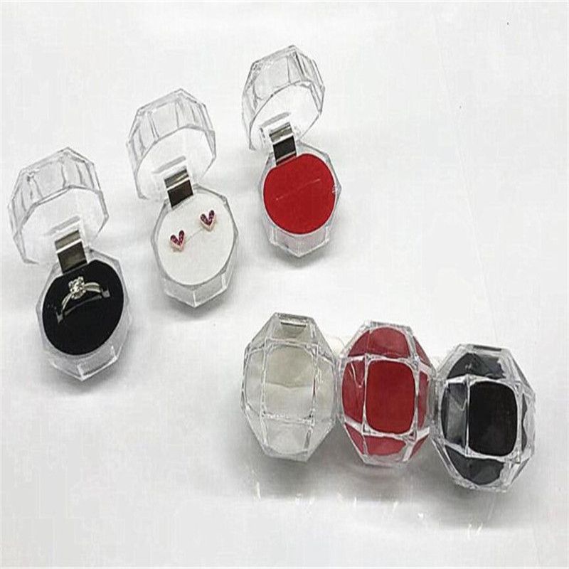 2020 Plastic Jewelry Boxes For Ring Earring Display Box Engagement Wedding Jewelry Packaging
