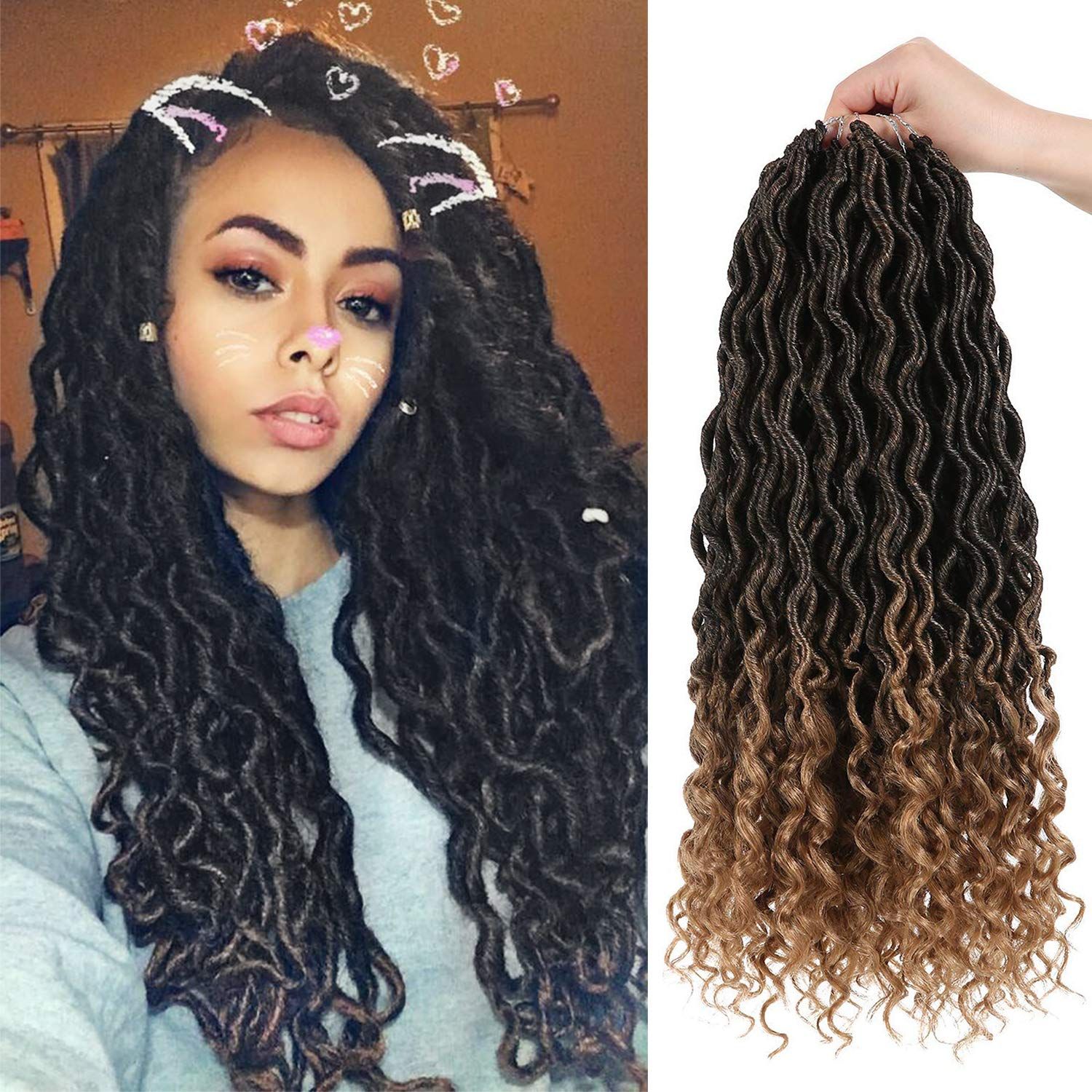 2021 Hot! Cheap Crochet Goddess Locs Hair Extensions Faux Locs Curly ...