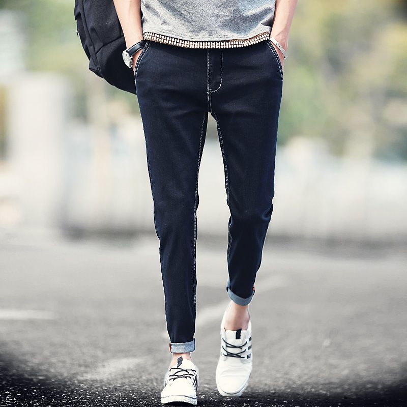 Mens Jeans 2022 Summer Mens Solid Black Blue Ankle Length Pants Design Boys Denim Pencil Pant Man Casual Skinny Jean Men1 From Zhoujunwei, $23.3 | DHgate.Com