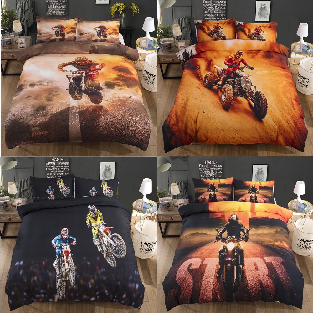 3d Bedding Set Locomotive Duvet Cover Motorcycle Fashion Pattern