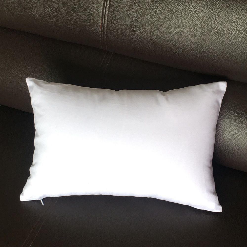 12x18 Inches Plain White Lumbar Pillow 