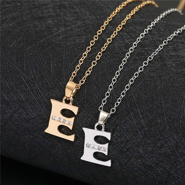 Letter Silver Plated Necklace Stamp Jewelry Fashion Pendant Link Chain Necklaces Letter Silver Plated Necklace Stamp Jewelry Fashion Pendant Link Chain Necklaces