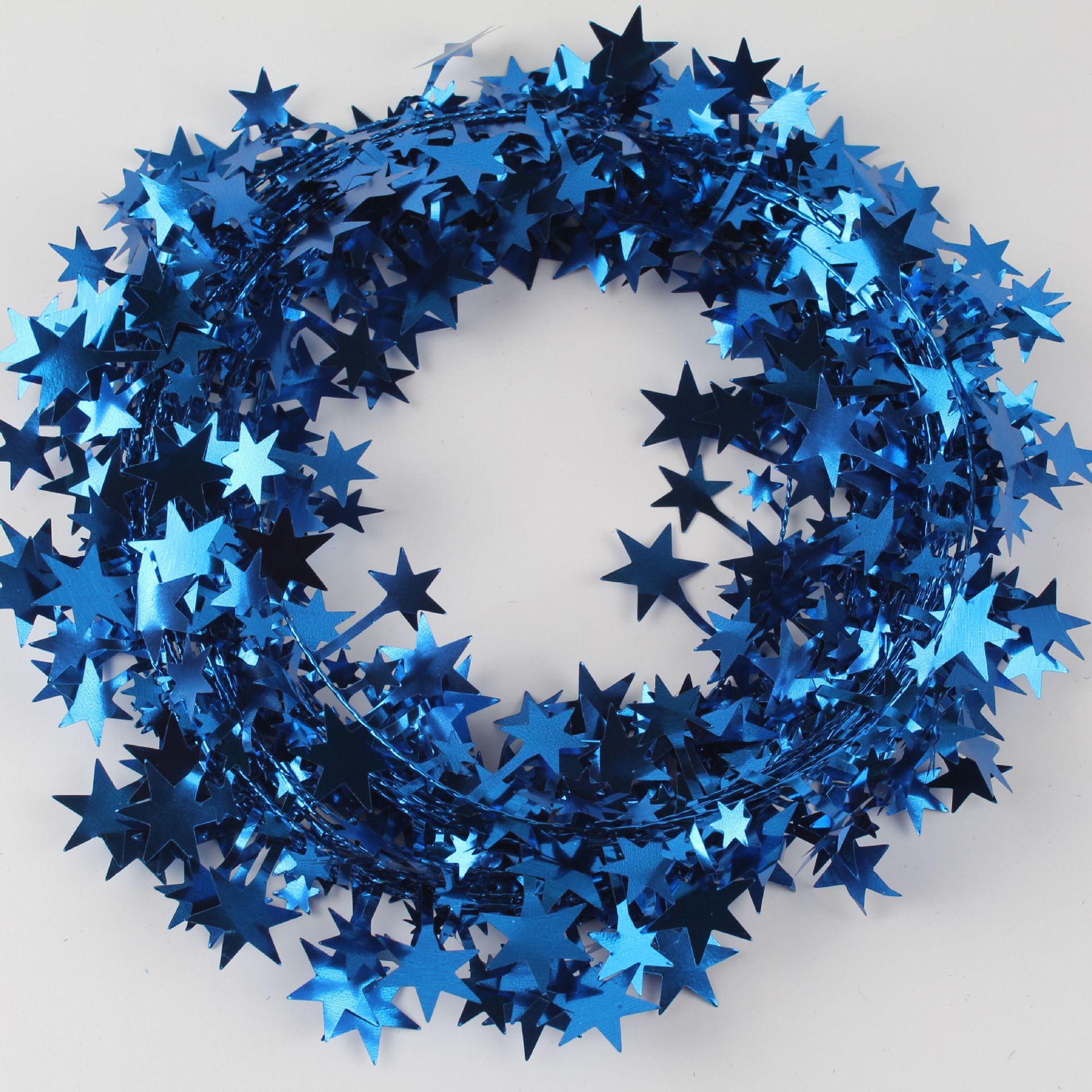 Wired Silver Star Tinsel Garland 50 feet Wreaths Crafts Party Supplies Weddings