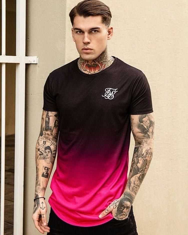 Compra Moda Casual Para Hombre Camisetas De Manga Corta Gradiente Siksilk O  Cuello Camiseta Para Hombre Ropa 2019 Marca Camisetas Nuevos Hombres  J190612 Barato | Entrega Rápida Y Calidad | Es.Dhgate