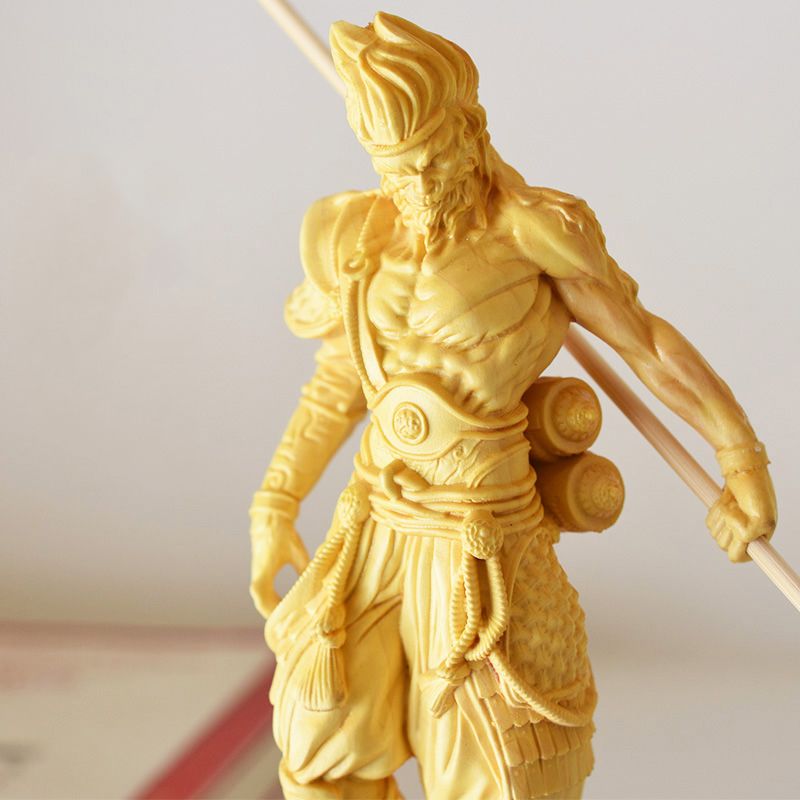 Acheter Cczhidao Feu Monkey King Bois Statue Du Peuple Sun Wukong Chine Cadeau Poupée Sculpté Décoration Murale Figurine Décoration De La Maison