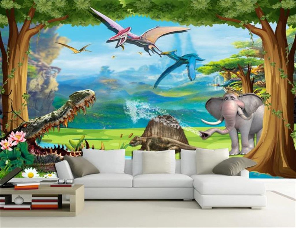 3D Wallpaper walls dinosaur solid wall background HD Digital Printing  Moisture Wall paper