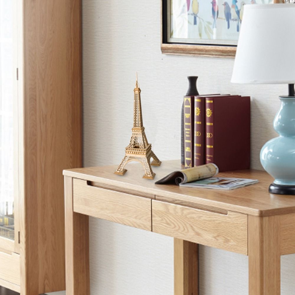 Wooden Puzzle Eiffel Tower Assembly Model Wood Craft Kits Desk