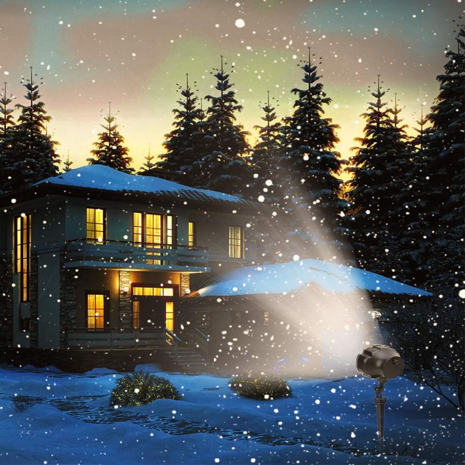 magical falling white snowflakes christmas light projector magical falling white snowflakes christmas light projector