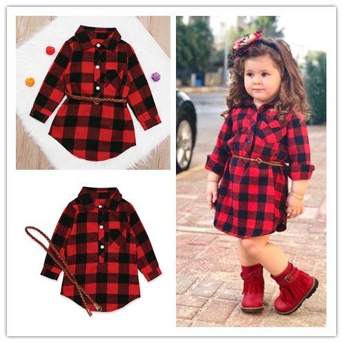 girls red dress shirt