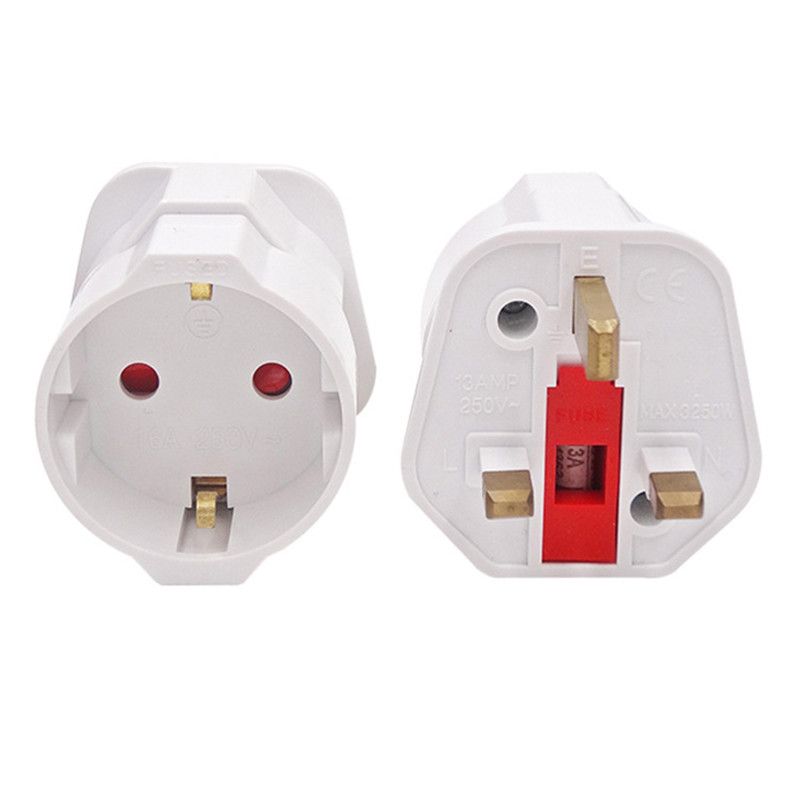 3 Pin UK to 2 Pin EU Euro Europe European Travel Adapter Power Plug India