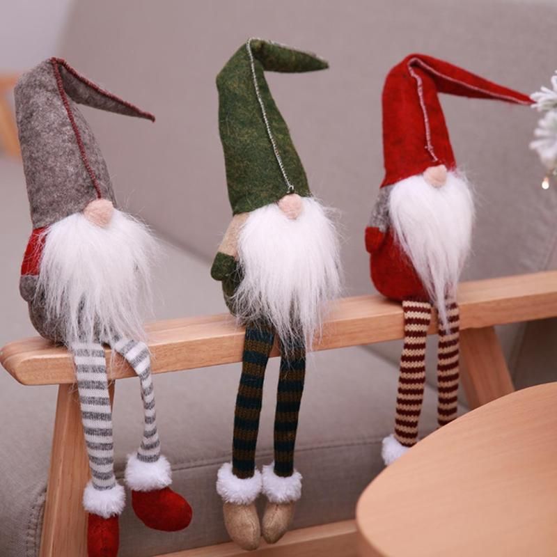 Ycncixwd Calcetín navideño de regalo con forma de Papá Noel con forma de gnomo sueco para decoración del hogar Style-154 