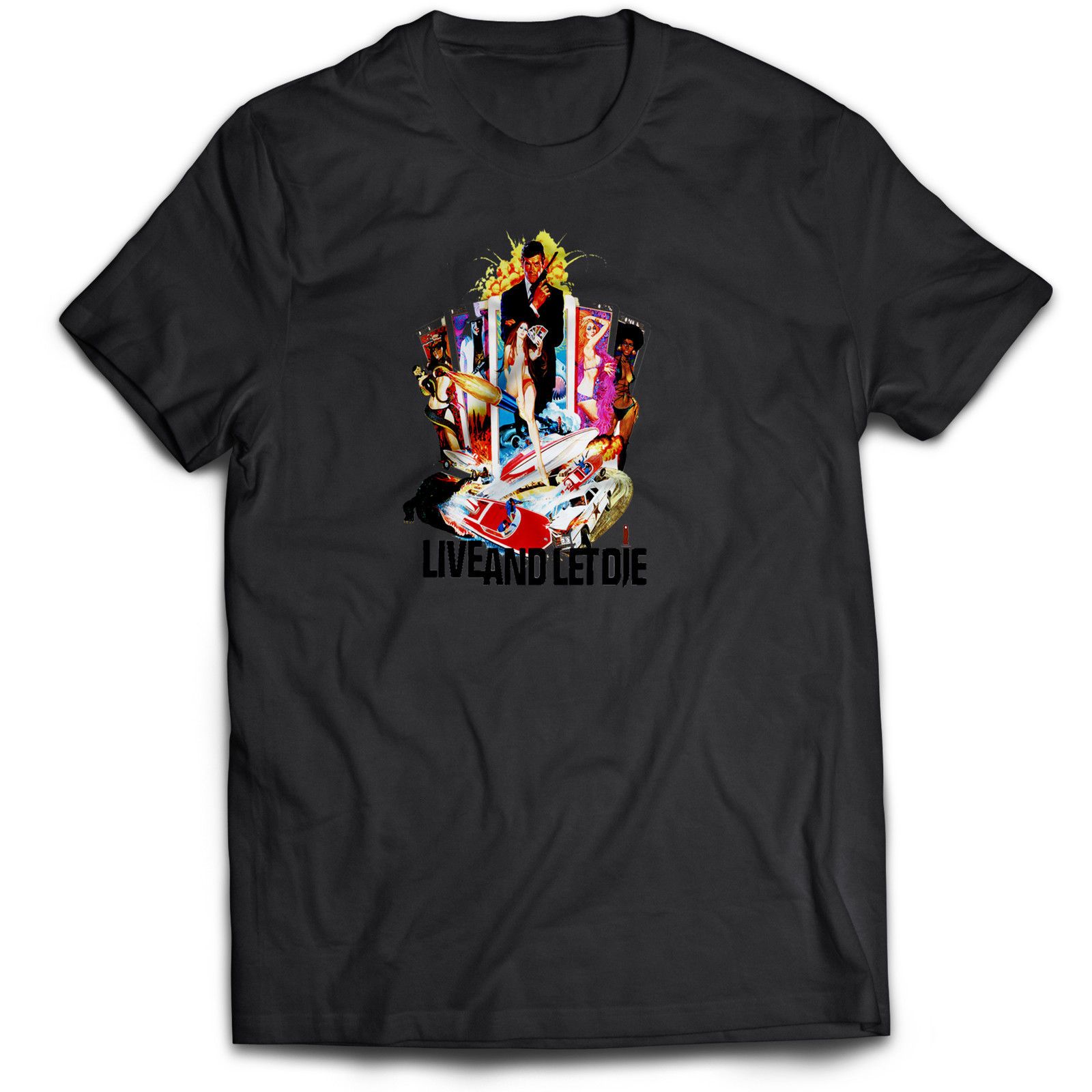 James Bond Inspired Live and Let Die Movie Film Crime Horror Retro T Shirt