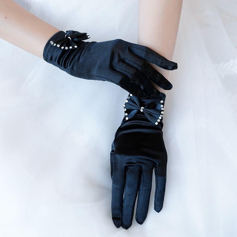 satin short gloves