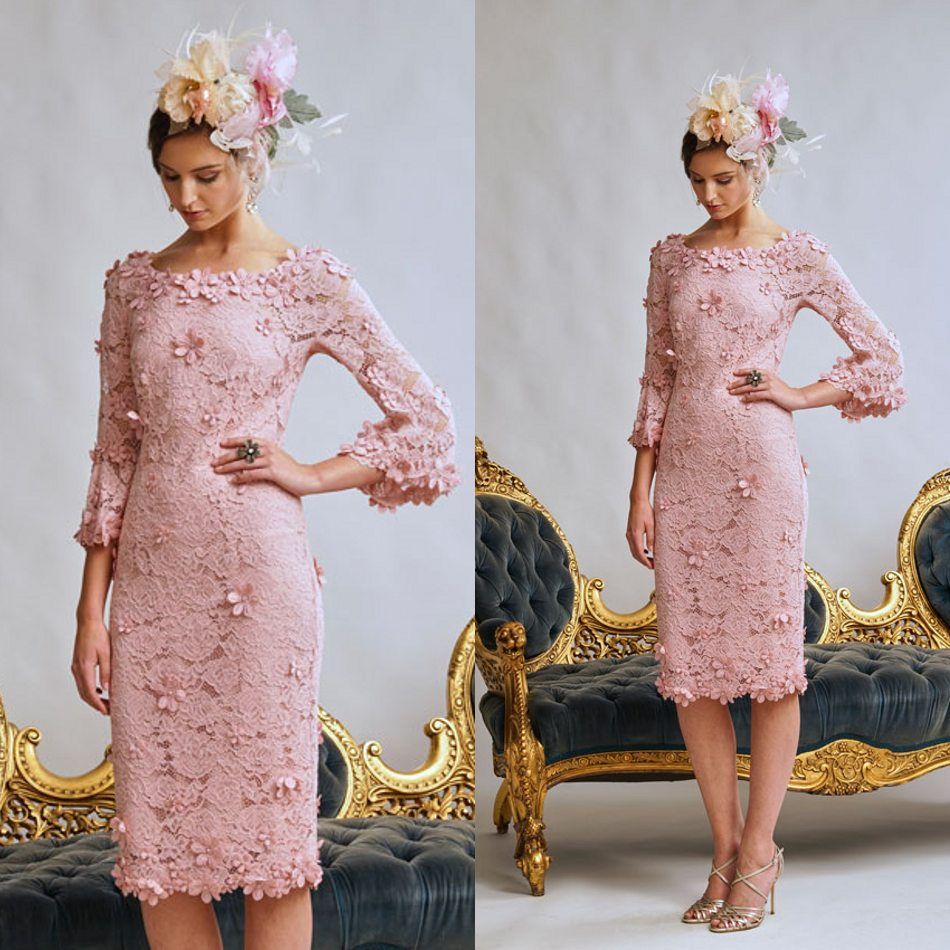 light pink mother of bride dress