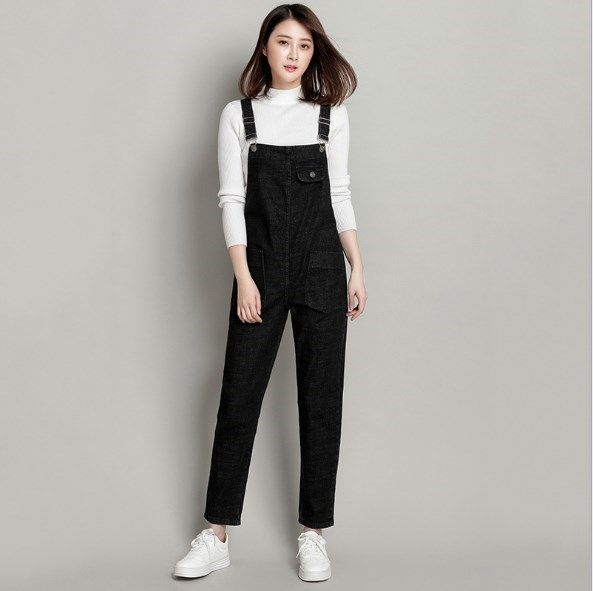black jeans jumpsuit