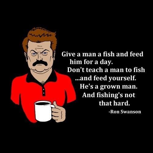 Ron Swanson /"Fish/" T-shirt *Parks and Rec*