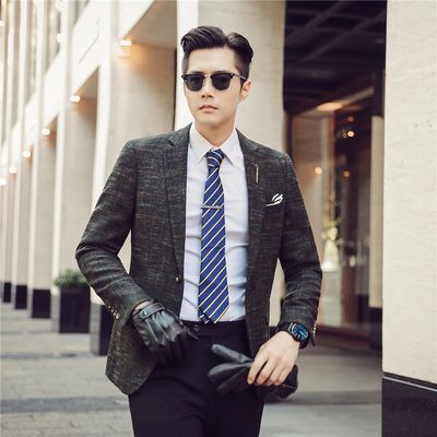 2020 2019 Autumn And Winter New Plaid Men S Casual Suit British