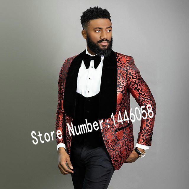 Men Suits For Wedding Floral Tuxedo 