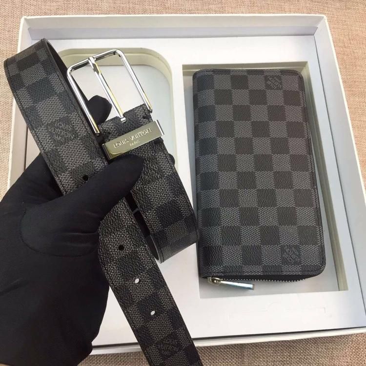 designer belt and wallet set