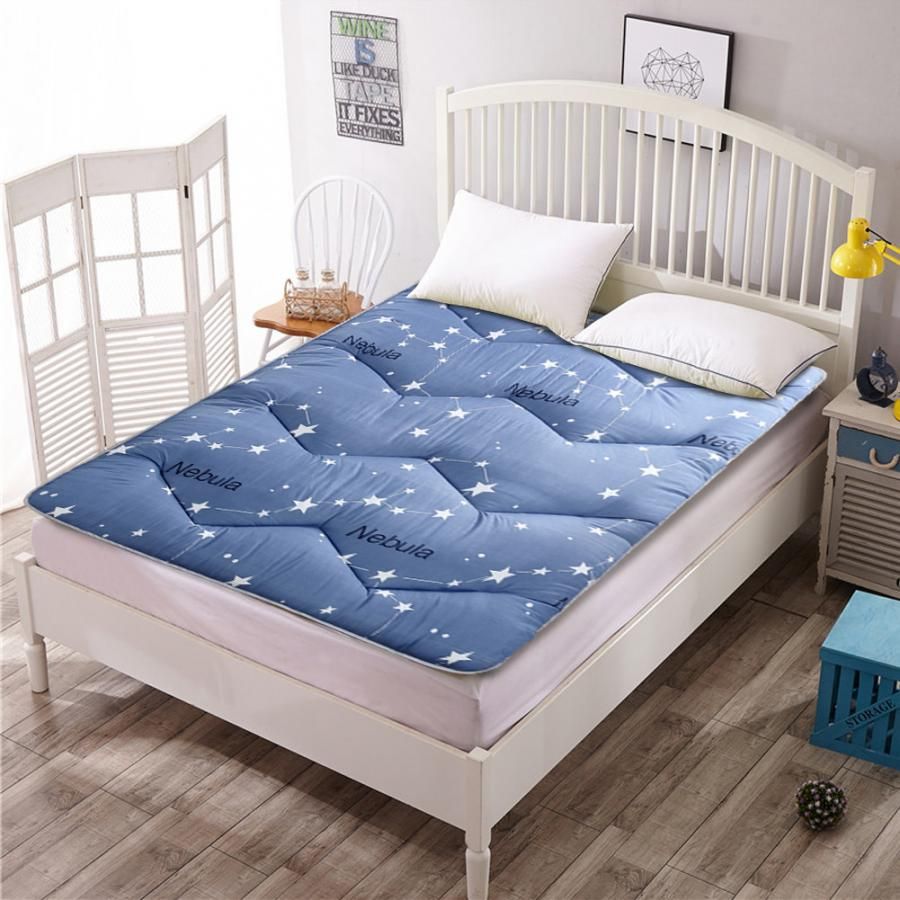Soft Mat Non-Slip Foldable Breathable Tatami Ground Mat Soft Mat Mattress Pads Room Decor for Nap Mat Deep Blue Travel and Camping 200 x 120 cm