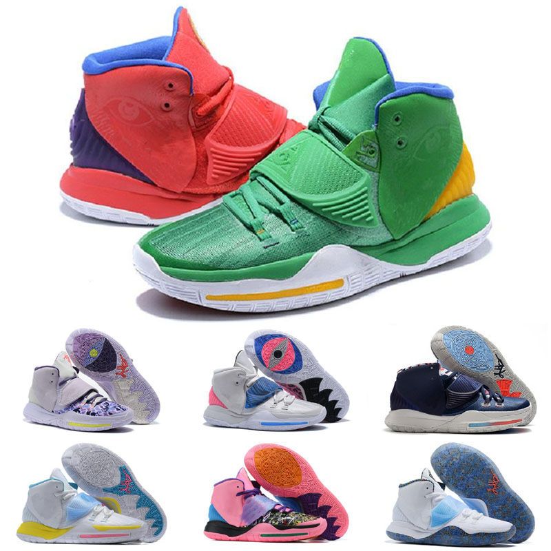 blue and pink basketball shoes