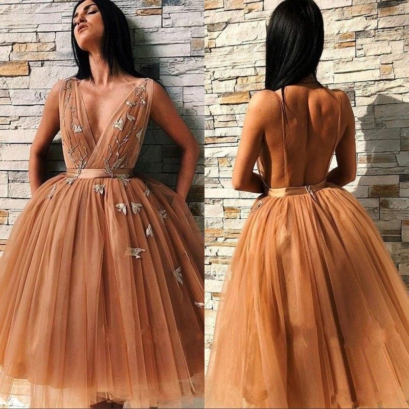 champagne gold cocktail dress