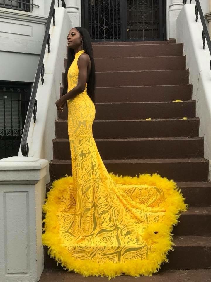 yellow 2019 prom dresses