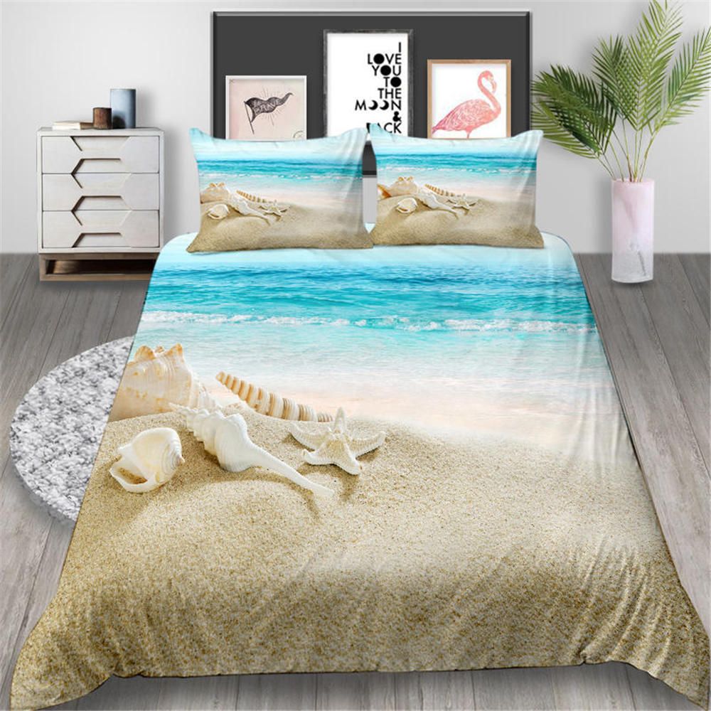 Seaside Bedding Set Shell Romantic Beautiful High End Duvet Cover