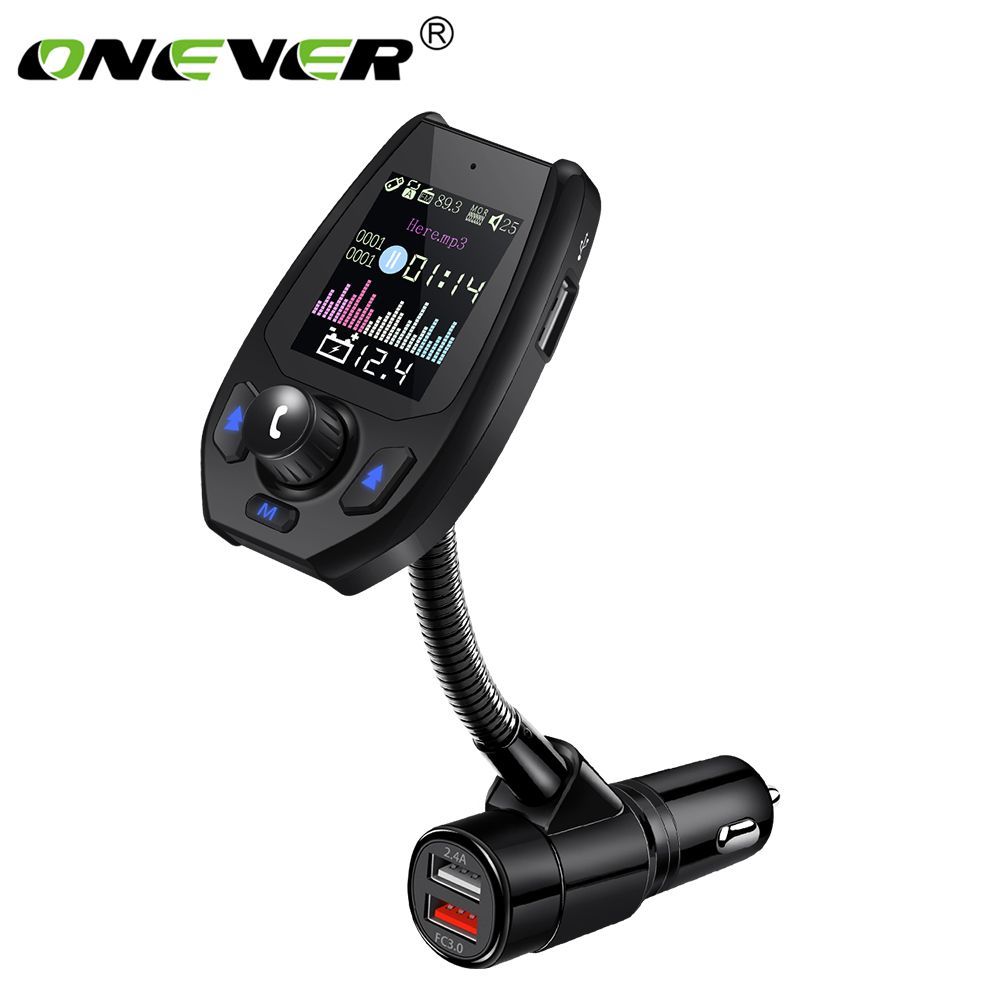 2020 Onever 1 8 Inch Color Screen Bluetooth 5 0 Car Fm Transmitter