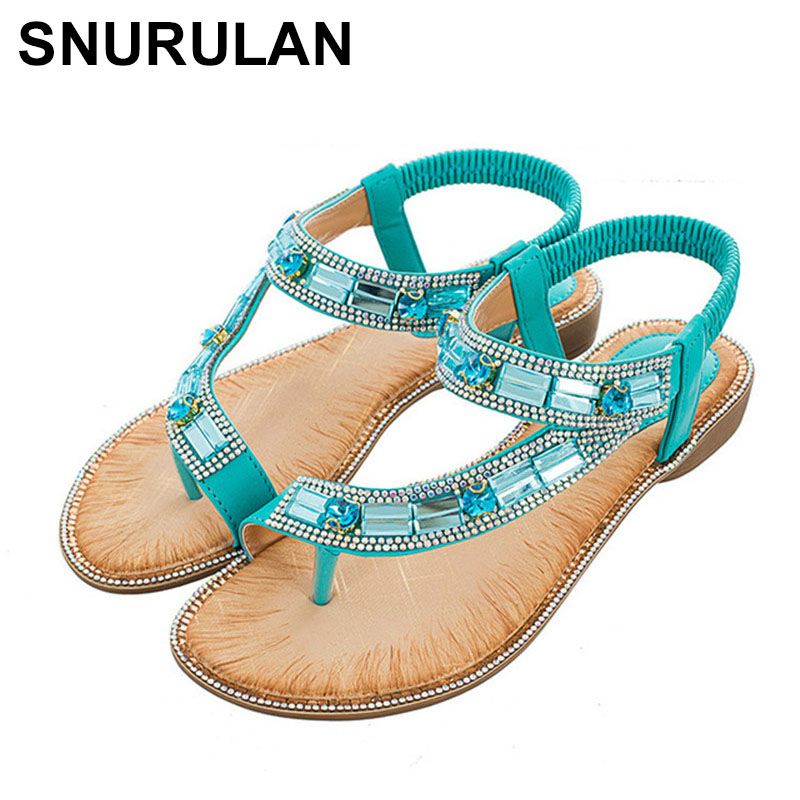 teal flat sandals