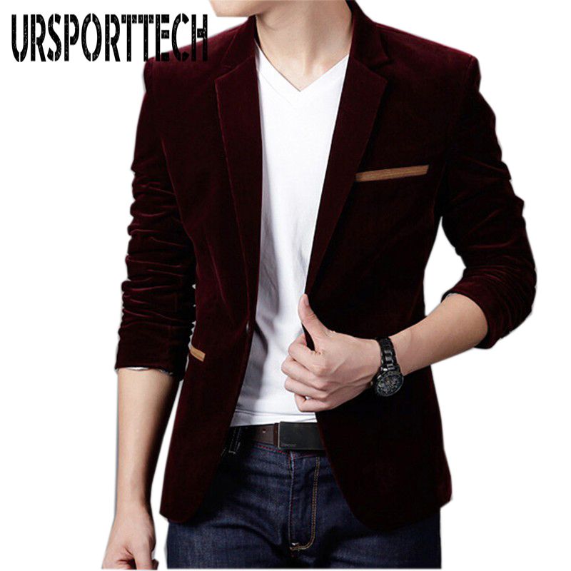 Compre 2019 Mens Blazer Ropa De Marca Traje Casual Chaqueta Delgada Solo Botón Pana Blazer Hombres Vestido Trajes Terno Masculino Más Tamaño A 19,91 € Del Fried | DHgate.Com