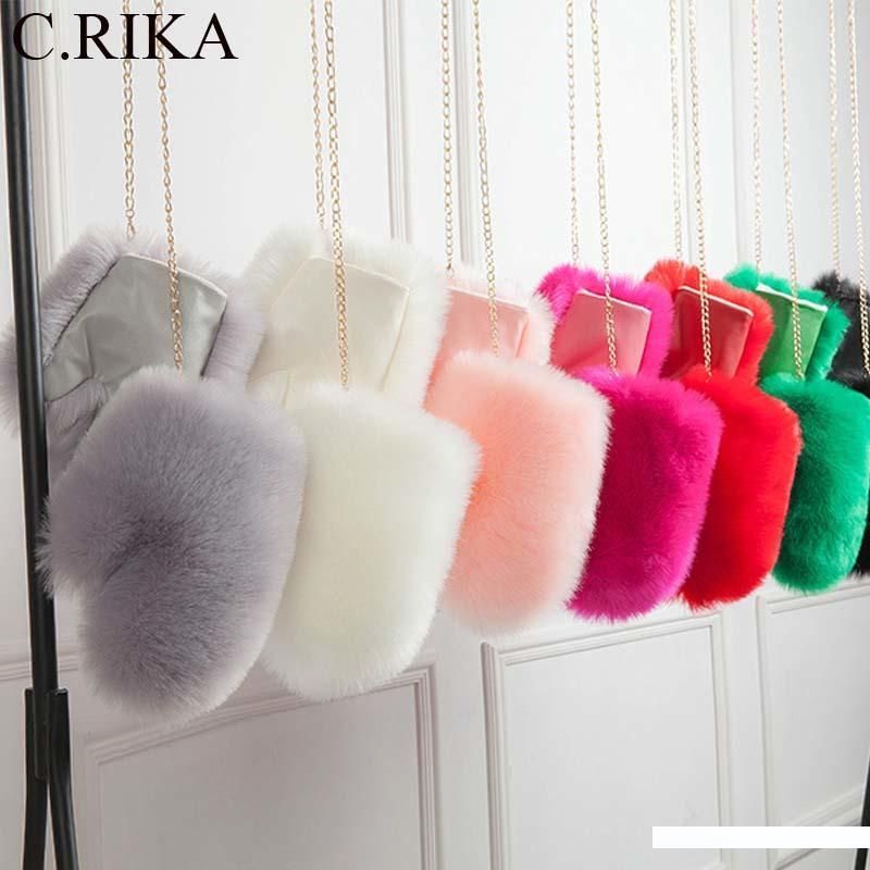 faux fur gloves