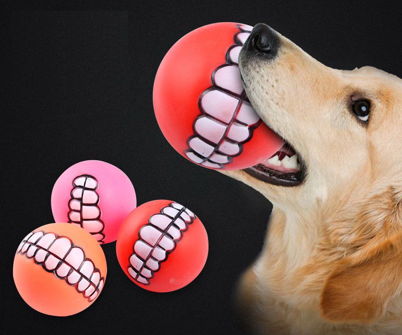 Acheter Drôle Animaux Chien Chien Chat Boule Dents Jouet Pvc Mâcher Son Chiens Jouer à Aller à Squeak Jouets Fournitures Pour Animaux De 131 Du