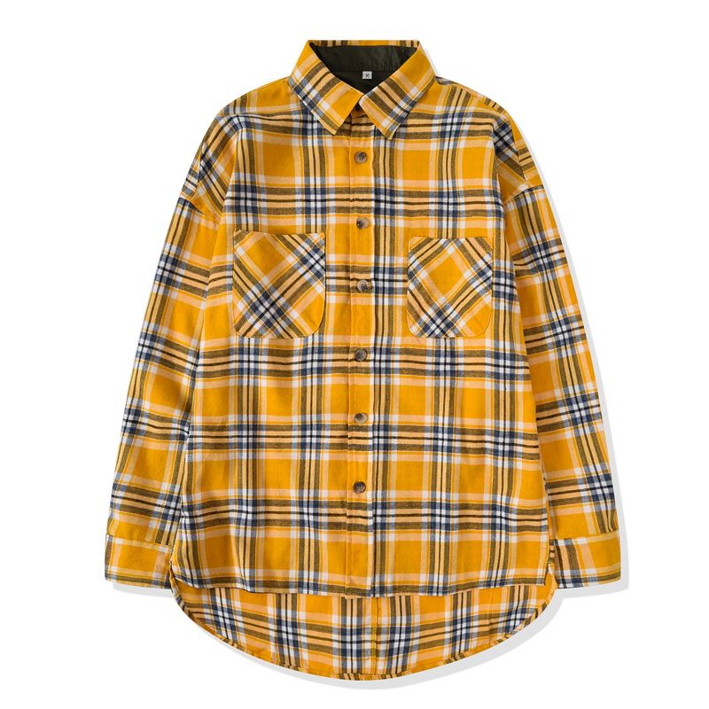 yellow flannel dress