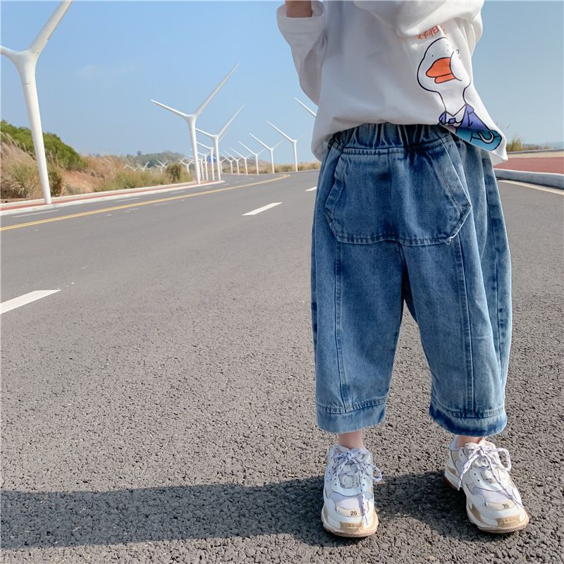 Compra Niños De La Moda Los Pantalones Vaqueros Flojos 2020 Nuevos Niños De  Cintura Elástica Pantalones De Mezclilla Chicos De Lavado Suave Vaquero  Ocasional Ancha A1746 Pierna Ropa Pantalones De Los Niños