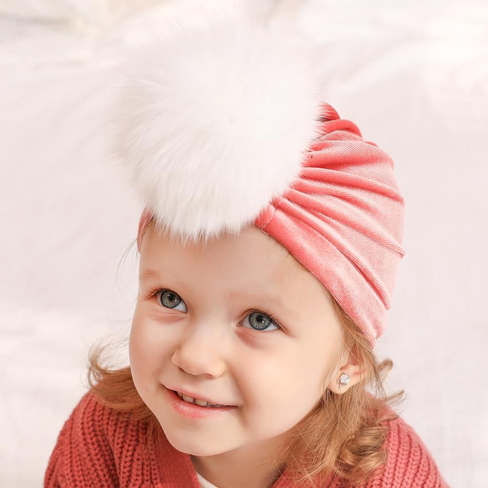 Autumn Winter Toddler Infant Boy Girl Turban Cotton Beanie Hat Warm Cap LC