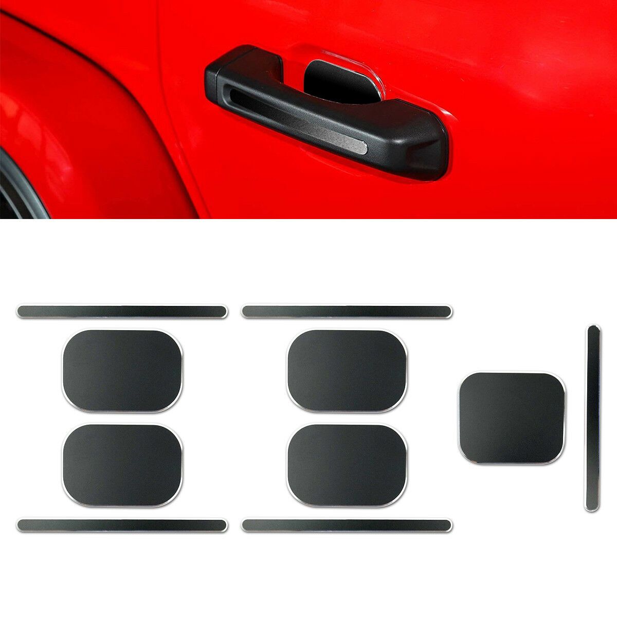 Silver Gas Tank Door Trim Cover for 2018 Jeep Wrangler JL Red