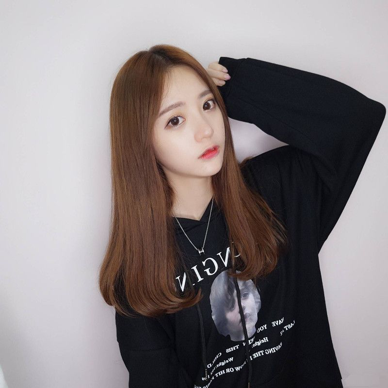 Spot hot European and American fashion long hair wig headgear soft sister Korean wig female long straight hair Spot hot European and American fashion long hair wig headgear soft sister Korean wig female long straight hair