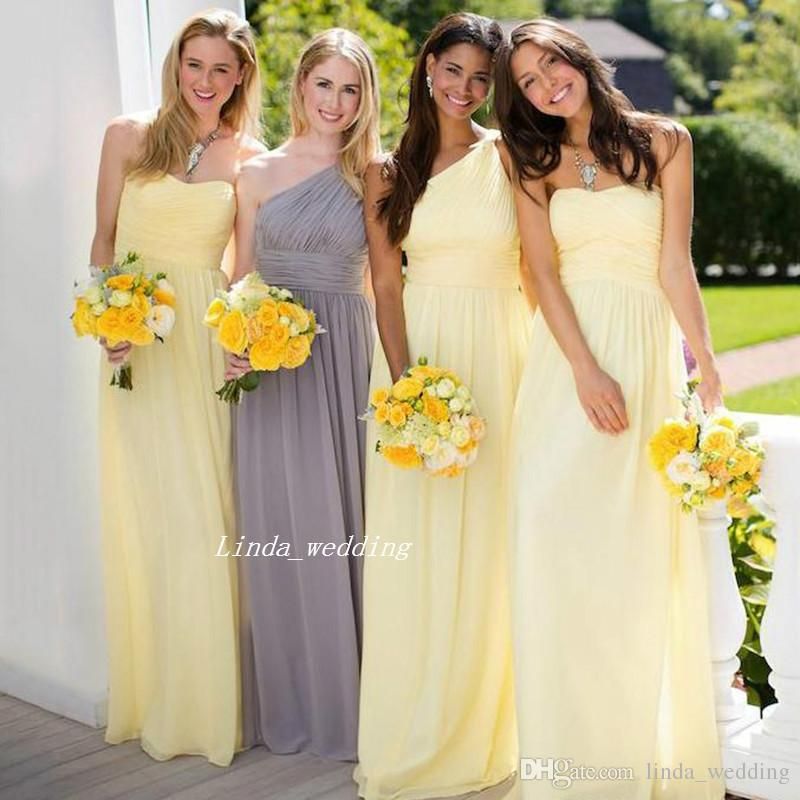yellow summer bridesmaid dresses