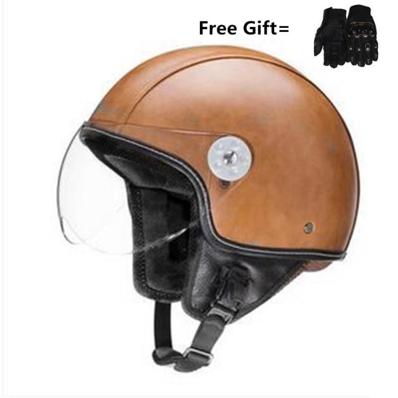 Vintage Cruiser 3/4 Open Face Scooter Motorcycle Helmet DOT Retro Cafe Racer US Vintage Cruiser 3/4 Open Face Scooter Motorcycle Helmet DOT Retro Cafe Racer US